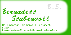 bernadett stubenvoll business card